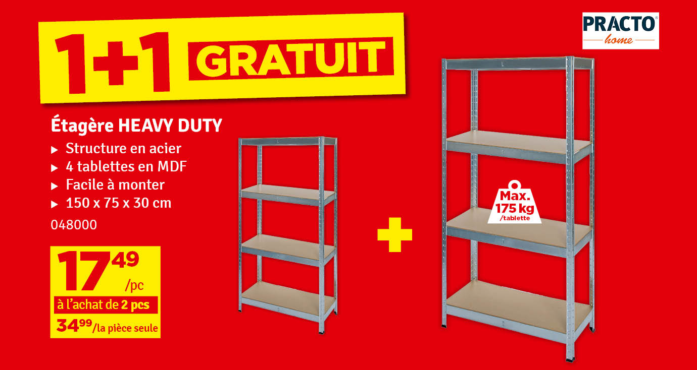 1 + 1 gratuit - Etagère Heavy Duty PRACTO HOME